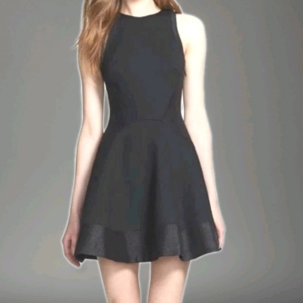 Ted Baker London Jimena Fit Flare Skater Dress XS/0 Black Circle Skirt Gothic